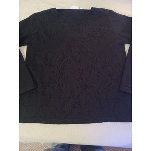 Fashion Bug womens black floral sweater size large